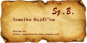 Szmolka Bojána névjegykártya